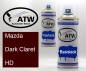Preview: Mazda, Dark Claret, HD: 400ml Sprühdose + 400ml Klarlack - Set, von ATW Autoteile West.